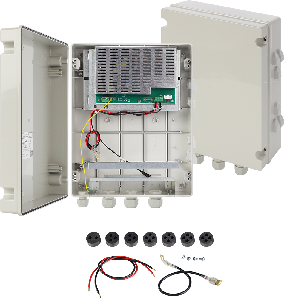 SWBH-120 Power supply system for PoE switches with battery backup, 52VDC/2x12A/120W, IP44