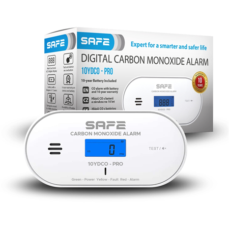 CO Alarms SAFE 10YDCO-PRO with battery with 10yrs warranty