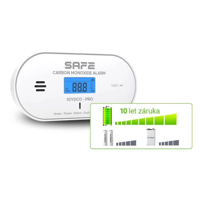 CO Alarms SAFE 10YDCO-PRO with battery with 10yrs warranty