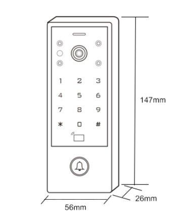 SYSAVC3F Interkom WiFi Tuya Finger/Key/EM Reader WG