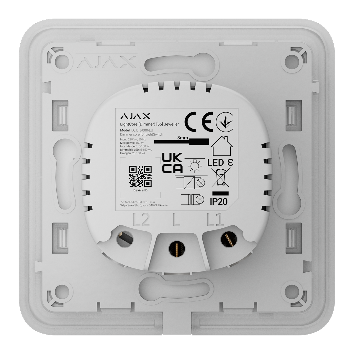 Ajax SoloButton (Dimmer) [55] (8EU) ASP white