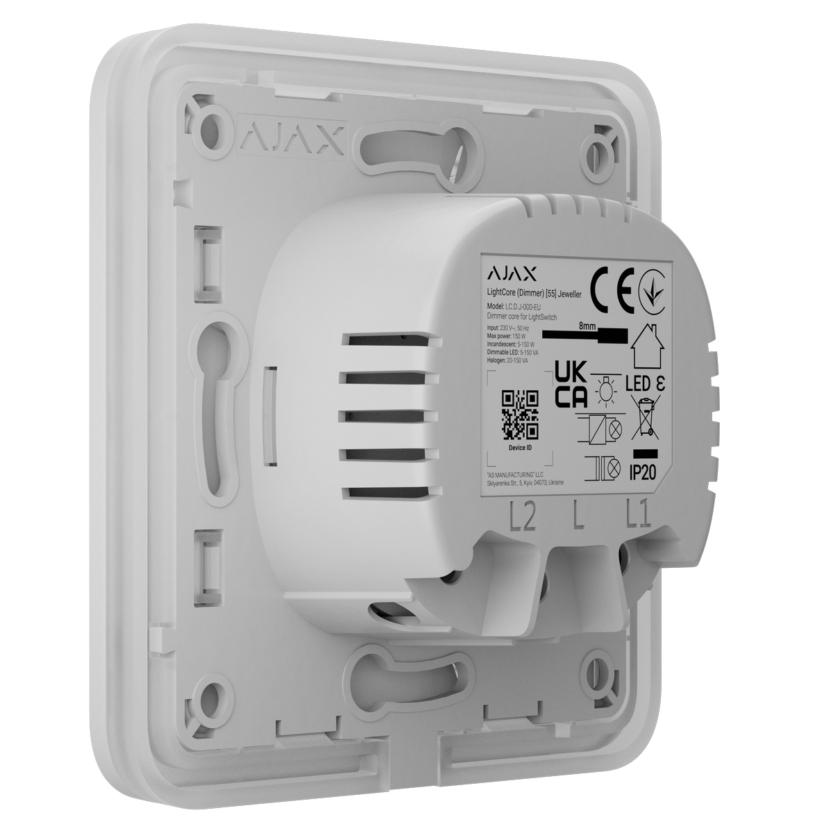 Ajax SoloButton (Dimmer) [55] (8EU) ASP white