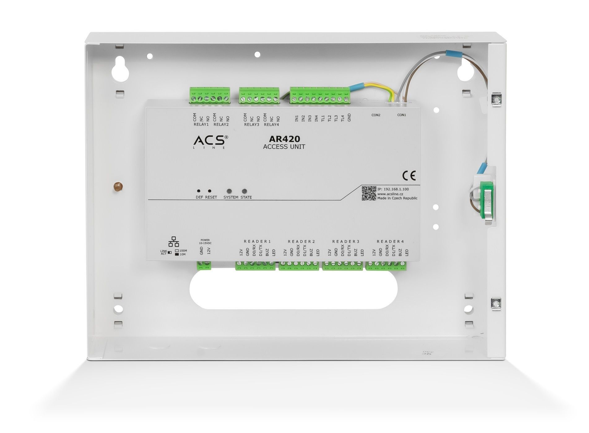 AR440-DIN řídící jednotka pro 4 čtečky