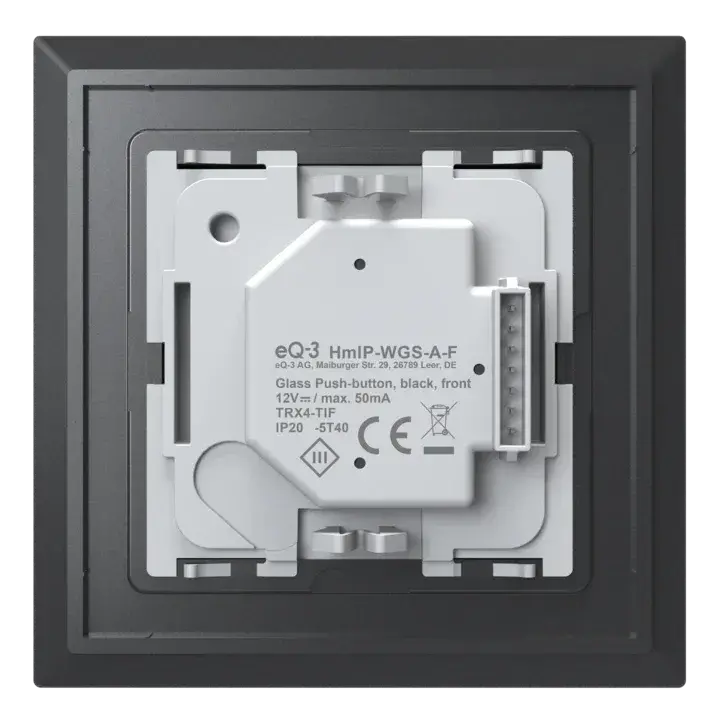 Homematic IP Glass Push-button, black - HmIP-WGS-A