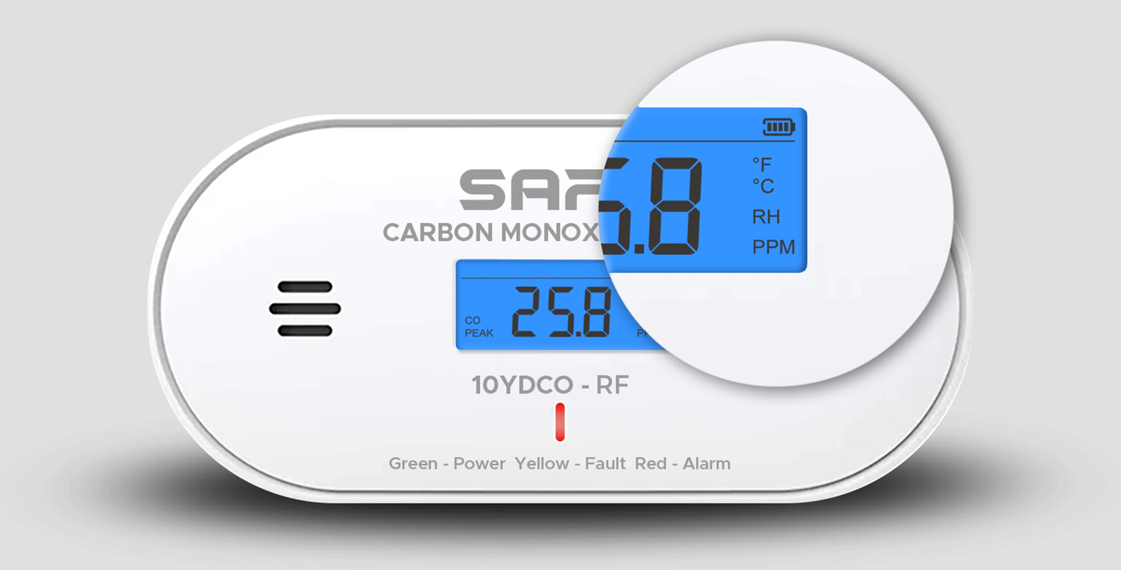 SAFE 10YDCO-RF - Wireless Interconnected CO Alarm FireSafe