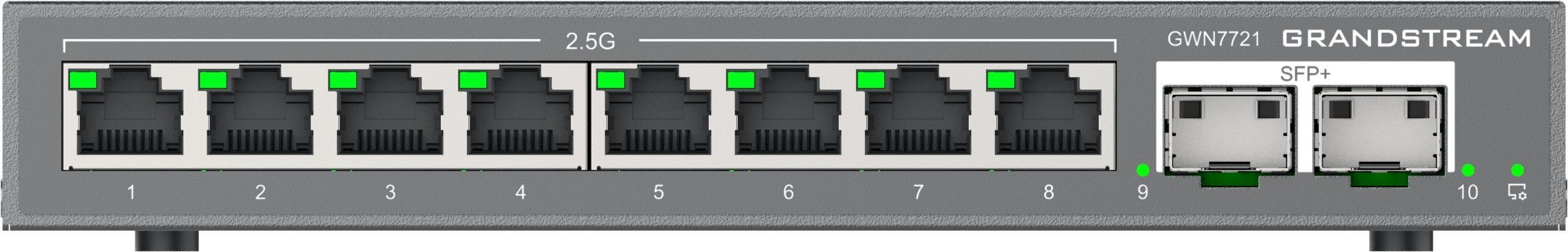 Grandstream GWN7721 L2 Lite managed switch, 8x 2,5GbE RJ45, 2x 10G SFP+