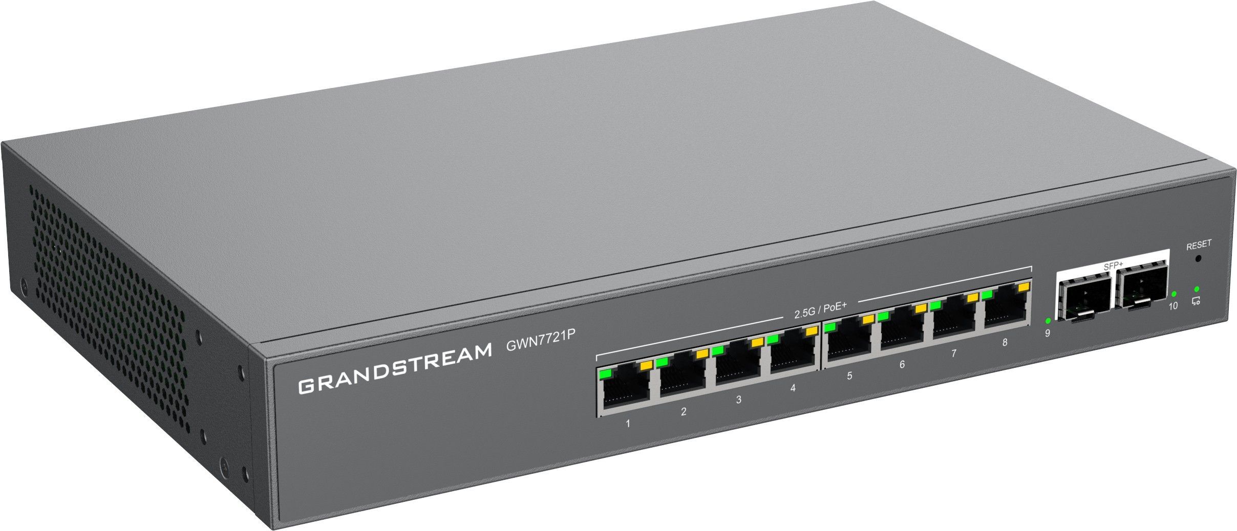 Grandstream GWN7721P L2 Lite managed switch, 8x 2.5GbE RJ45, 2x 10G SFP+, PoE/PoE+