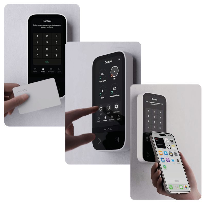 Ajax Superior KeyPad TouchScreen Fibra ASP white