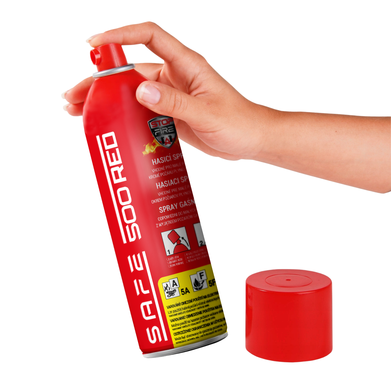 SET Fire extinguishing spray SAFE 500RED + holder SAFE 50F