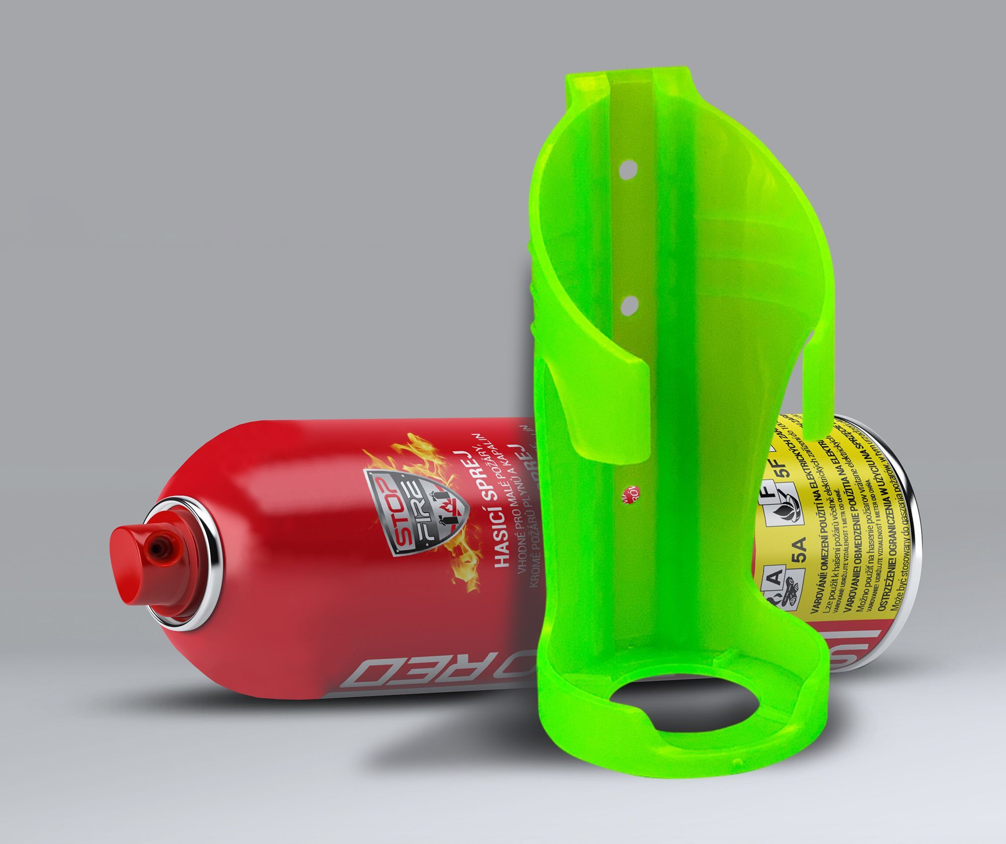 SET Fire extinguishing spray SAFE 500RED + holder SAFE 50F
