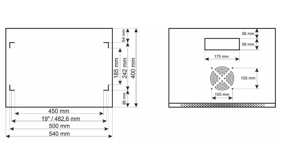 RWA654-B skříň 6U / 19” RACK, nástěnná, černá, 540x400