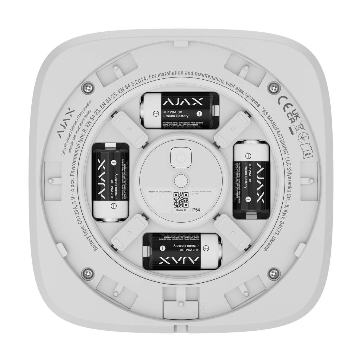 Ajax EN54 FireProtect (Sounder) (8EU) ASP white