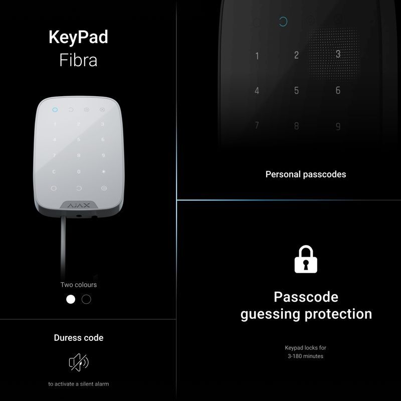 Ajax Superior KeyPad Fibra ASP white
